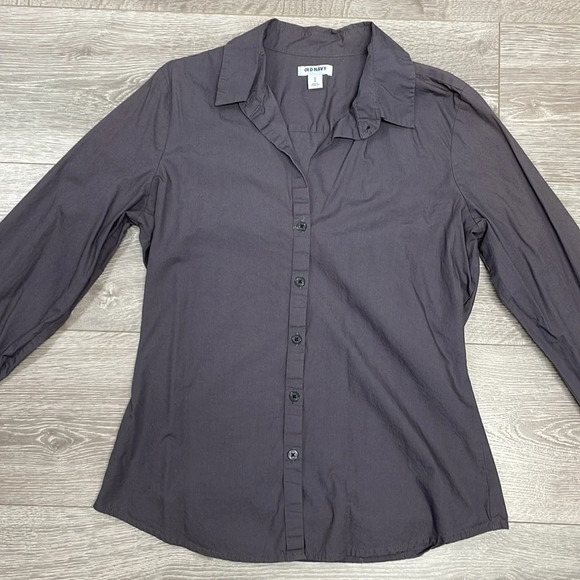 Old Navy Long Sleeve Button Down Shirt Graphite Gray M - Picture 3 of 16